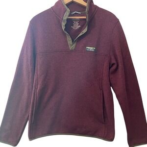 LL Bean maroon pull‎ over jacket size Men's M